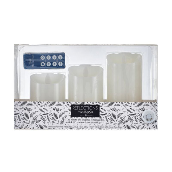 Mikasa Realistic Wax Flameless Candles, LED Candles With Remote